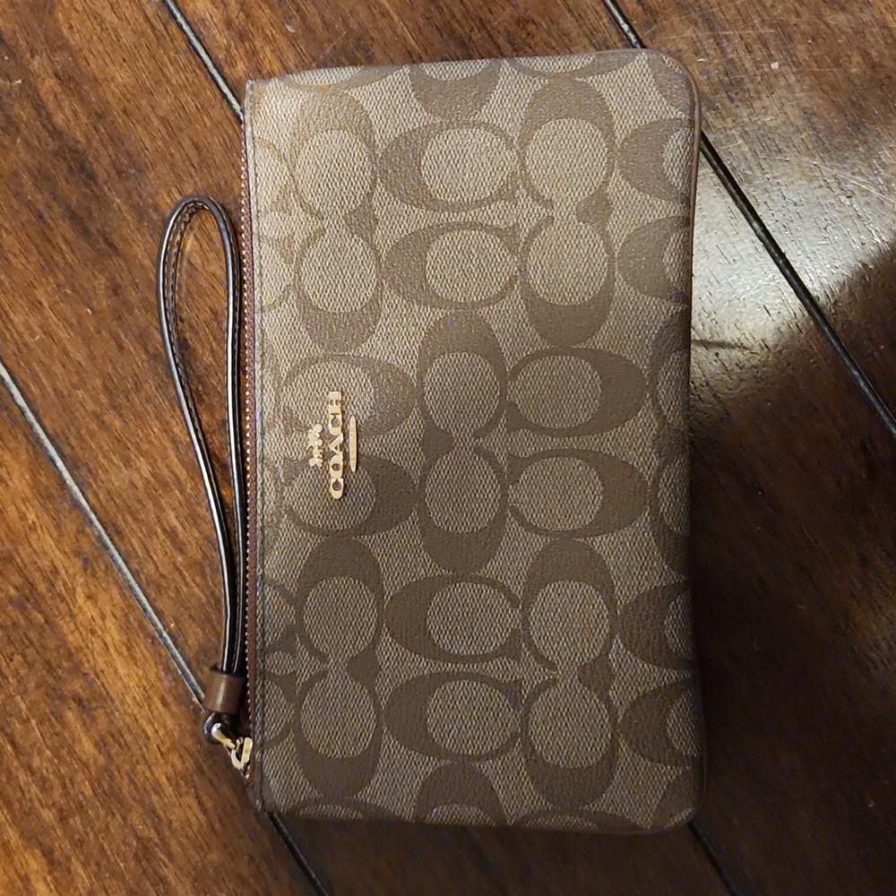 Coach large wristlet wallet